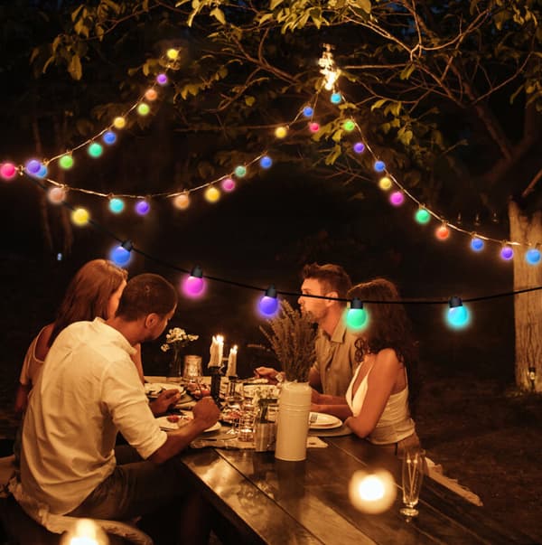 Utomhus String Lights 32FT, RGB Patio Lights 5m 25 Lights