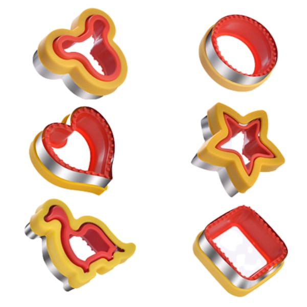 6 st Crustless Sandwich Cutter DIY Cookie Cutters Red 6 Pcs