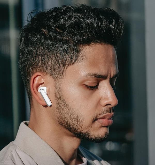 Trådlösa hörlurar Bluetooth ENC+ANC brusreducerande hörlurar White