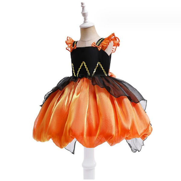 Flickor Halloween Klänningar Rufsade Släp Klänningar 120CM