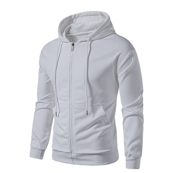 Fleecehettegenser med full glidelås for menn Grey S