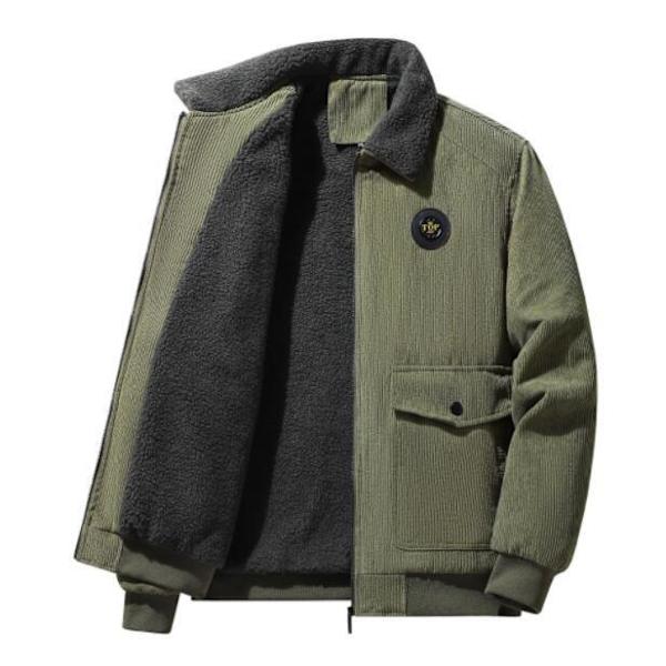 Corduroy Sherpa Trucker Jacka för män dark green S