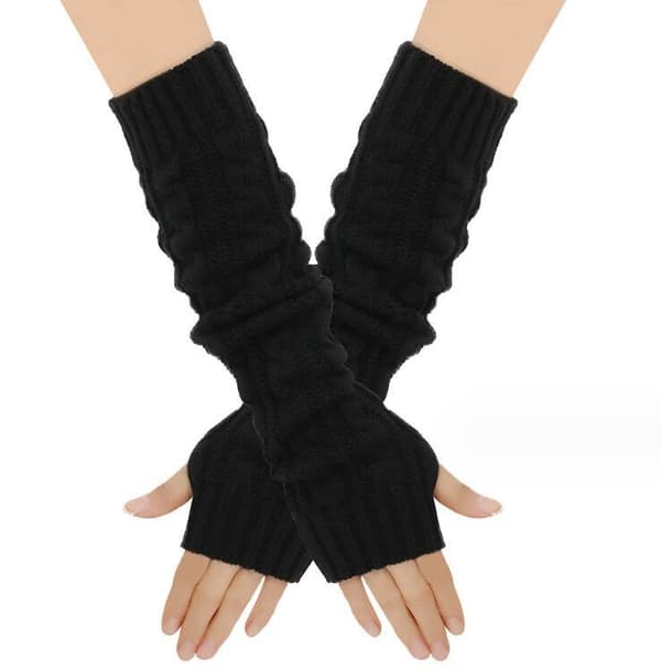 3 Par Damevarme Lange Fingerhansker Black