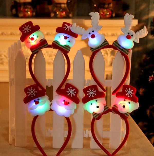 Glødende Julehårbånd Snowman Luminous