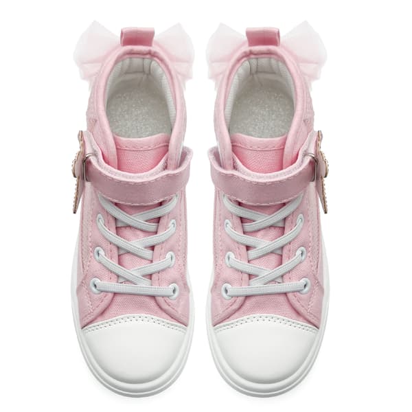 Søde høje sneakers i kanvas til piger pink 32
