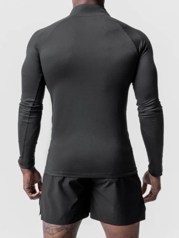 Menn's Langærmet Pullover Hurtigtørkende Genser Topp Black L