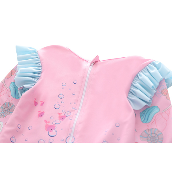 Flickor En Delig Baddräkt Långärmad Baddräkter Pink Blue 2XL
