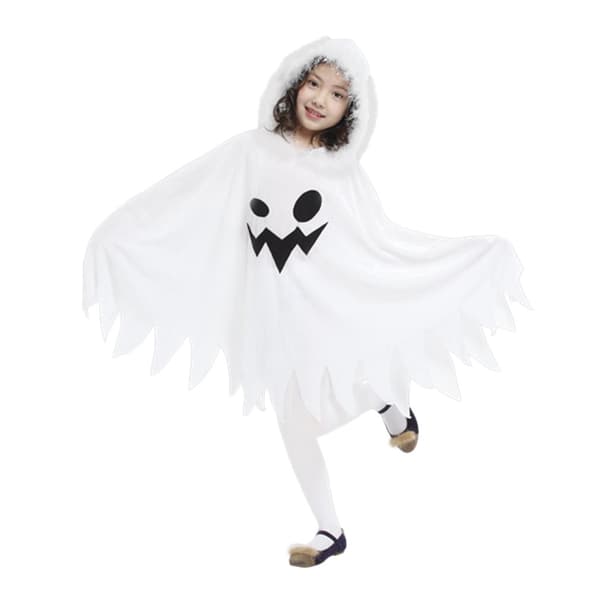 Vit spökmantel för barn Spöklik trick-or-treating Halloween S