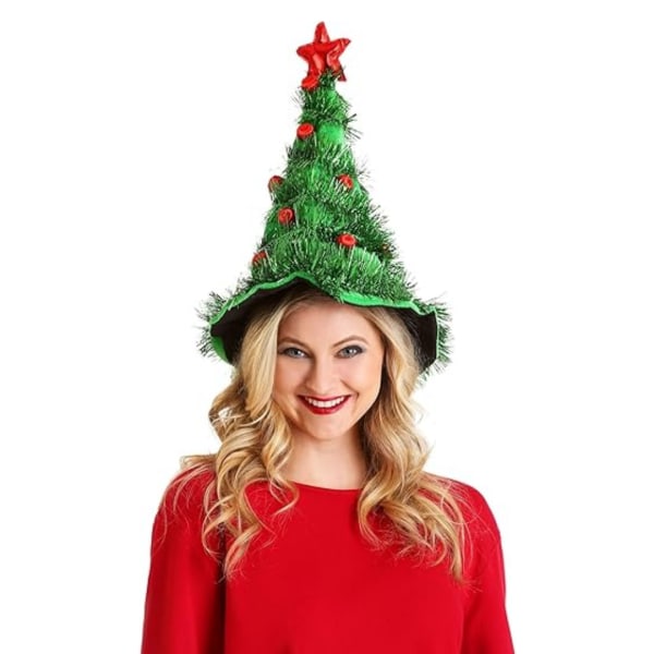 Kvinnors dekorerad julgran hatt Green