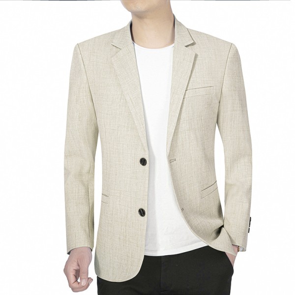 Herrkostym Slim Fit Businessjacka med 2 knappar light coffee M