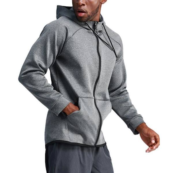 Lättvikts Hoodie med Full Zip för Män - Solskydd för Utomhus Dark Grey M