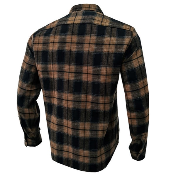 Långärmad flanellskjorta för män brown S