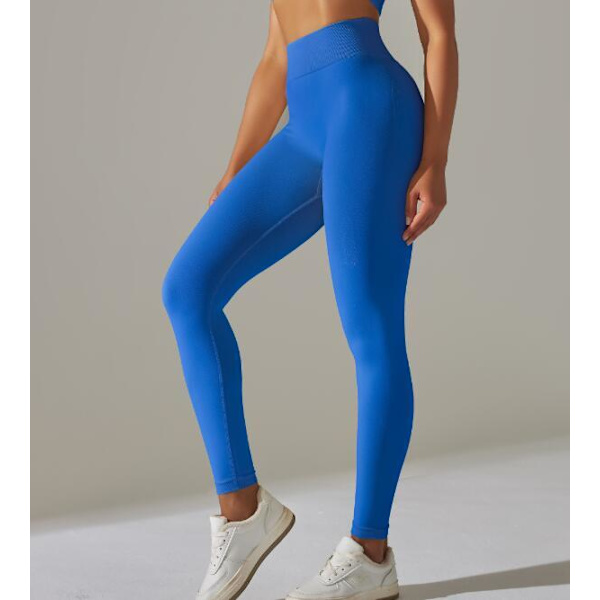 Solid Färgad Stretch Yoga Kläder Blue S