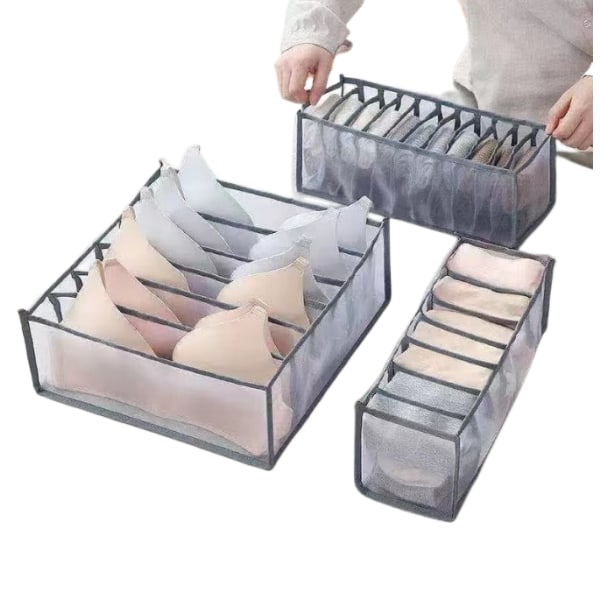 Underkläder Låda Organizer Vikbar garderob grey 11 cells