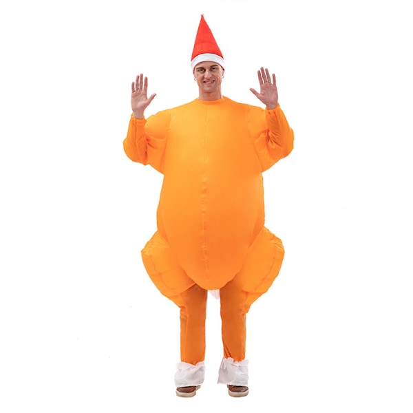 Tyrkiet Oppustelig Kostume til Voksne Tyrkiet Blæs Op Dragt Cosplay Tyrkiet Kostume Orange