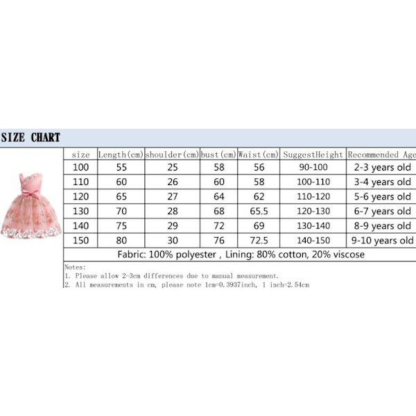 Flickans fjärilsbroderade mesh - klänningar 110