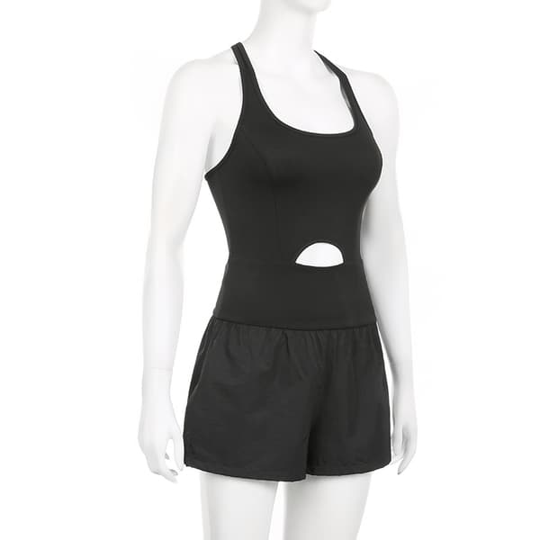 Dame Workout Romper Løbeshorts Atletisk Énstykke Jumpsuits black M