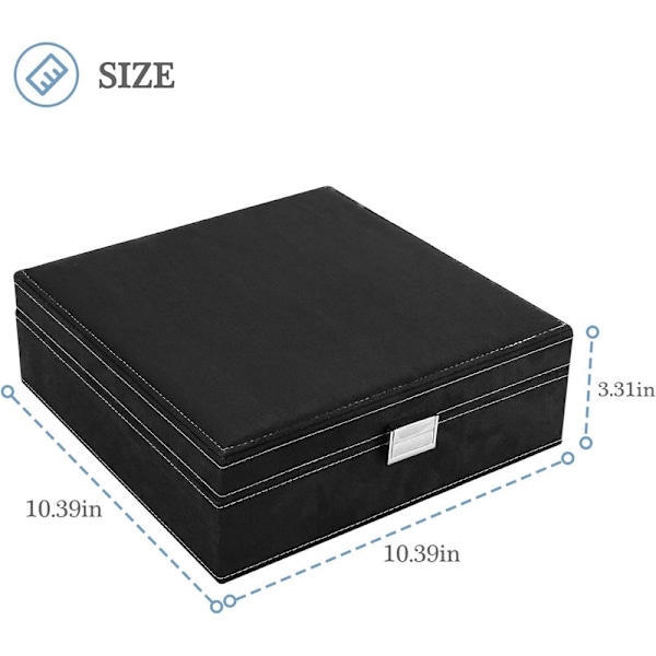 Fløyels Smykkeboks Organizer for Kvinner, 2-lags Smykke Display Oppbevaringsholder Etui Dark Green