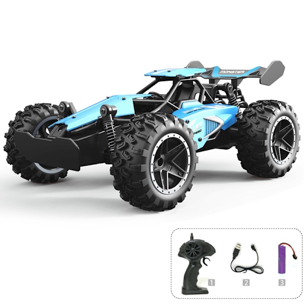 Kaukosäädöllä ohjattava auto, 1:18 mittakaava 4x4 RC-autojen suoja Blue