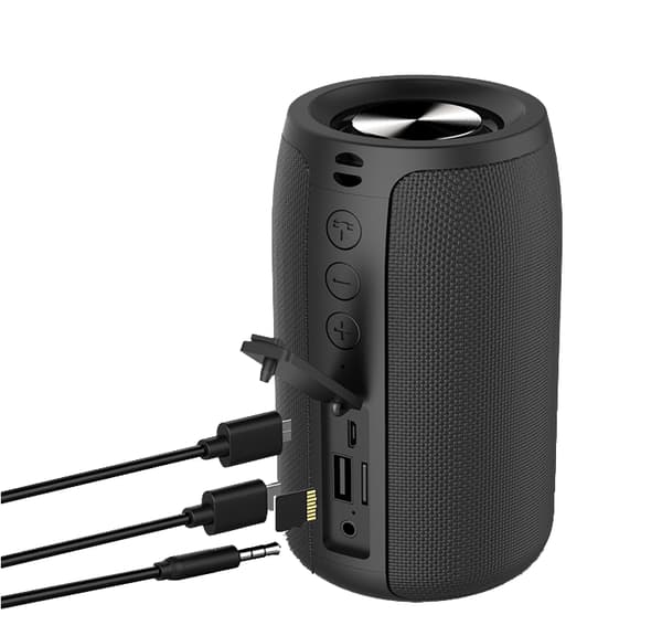 Trådlös bärbar Bluetooth Boombox-högtalare black