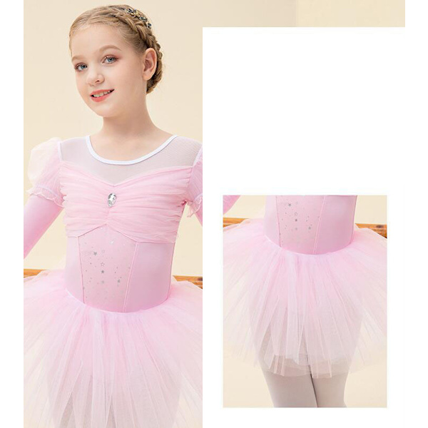 Børneballetdragt med Langærmet Tutu Pink 130