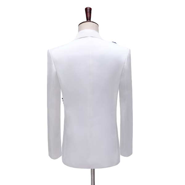 Herrar Sequin Kostym 2-delad Set Enknappig Blazer Outfit White M