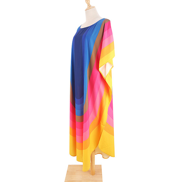 Kvindes Regnbue Plus Size Strand Skjortekjole Blue