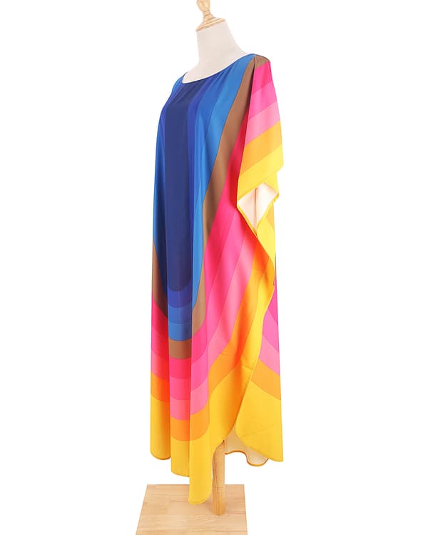 Naisten sateenkaari Plus Size -rantamekko Blue