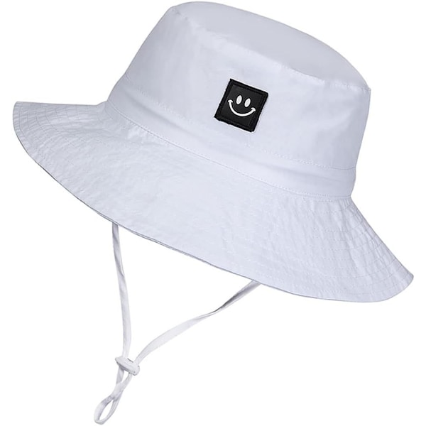 Baby Solhatt Smile Face UPF 50+ Småbarnshatt för Pojkar Flickor white 54