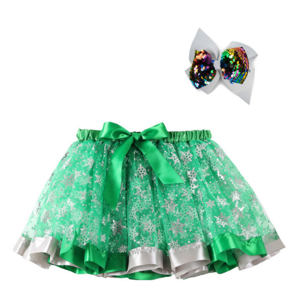 Jul Tutu Kjol Röd Layered Balett Julfest green L