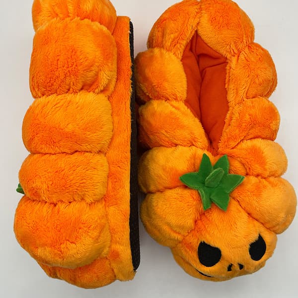 Plush Teddybjörn Tofflor för Kvinnor pumpkins