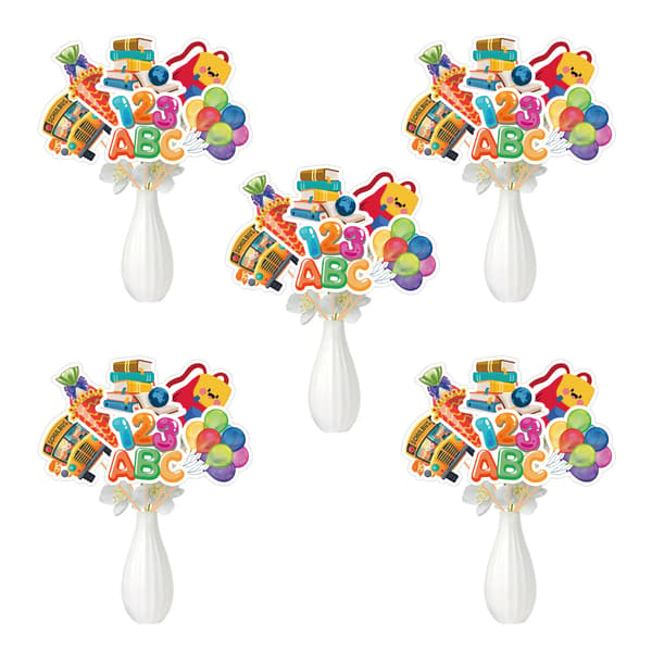 Tilbage til Skolen Cupcake Topper Dekorationer, 8 stk.