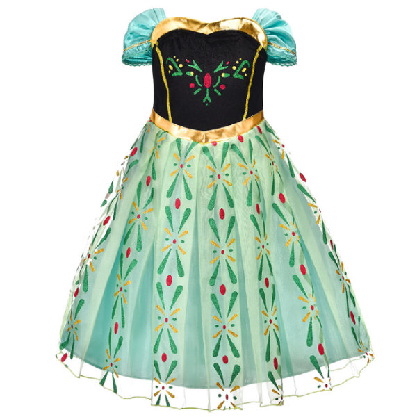 Princess Snow Party Dress Queen Costume green 100cm