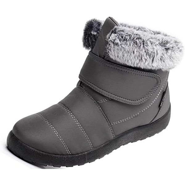 Damskor Snöskor Vinter Pälsfodrade Ankelboots Gray 40