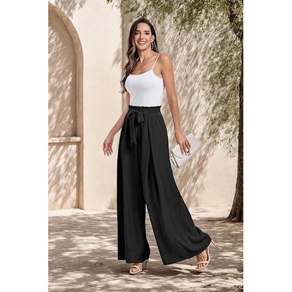 Vida Byxor för Kvinnor Högmidjade Palazzo Byxor black XL