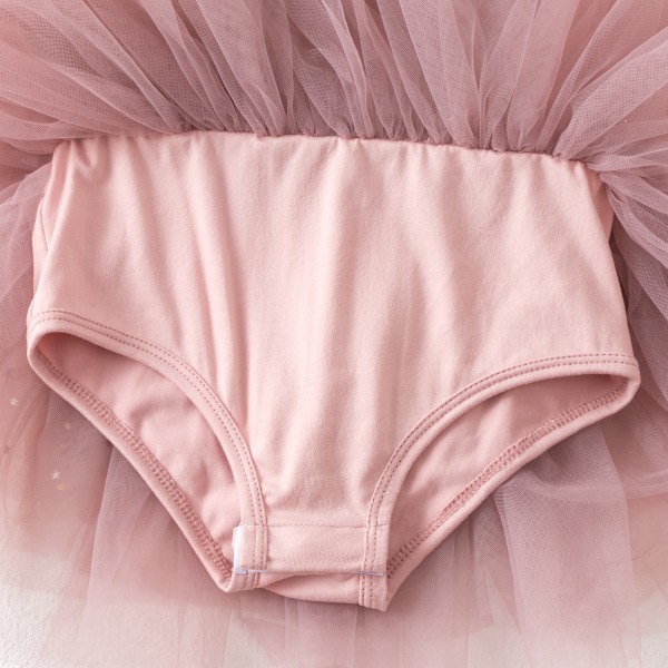 Tjejer Långärmad Glitter Dans Balett Tutu Leotard Klänning Pink XS