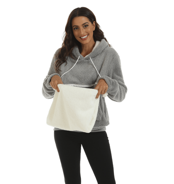 Fuzzy Hoodies Pullover Hoodie dam grey M