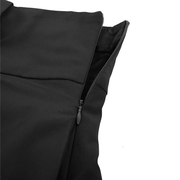 Dam Goth Steampunk Kjol Hög Midja Pirat Midi A-Linje Kjol Black XL