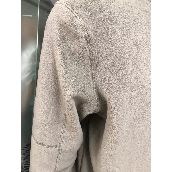 Hettegenser i fleece med sherpa for menn, 1/4 glidelås, lang erme, med lommer Olive-green M