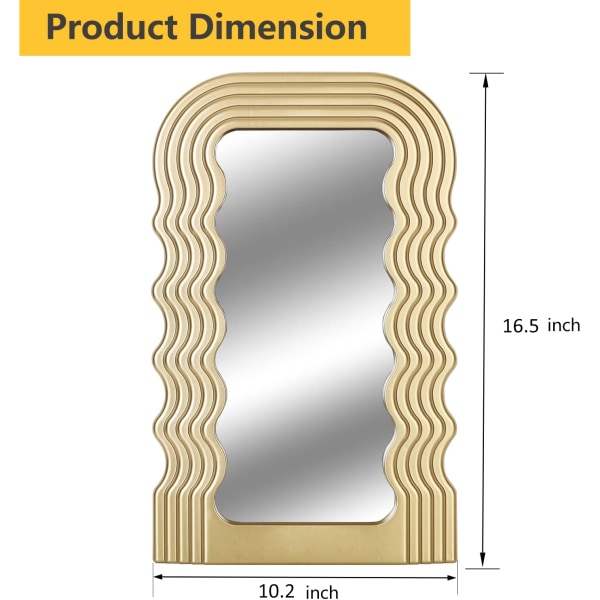 Esteettinen aaltokuvioinen epäsäännöllinen peilikehys Gold