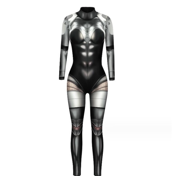 Futuristisk bodysuit i ett stycke för kvinnor Black L