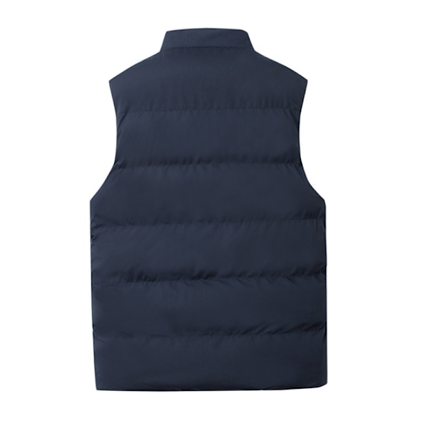 Män Casual Stand krage väst Vadderad jacka väst dark blue L