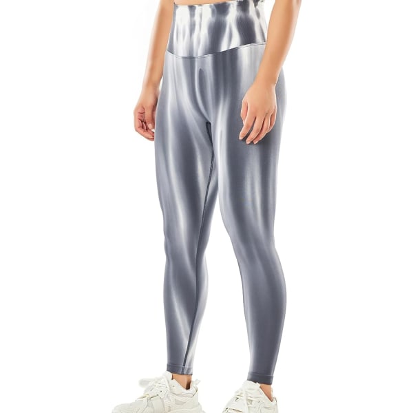 Højtaljede Yoga Bukser Aurora Printet Løbe Trænings Leggings Grey S