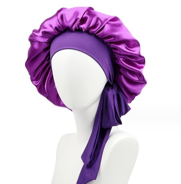 Søvnhat til kvinder med ensfarvet lang hår Dark Purple