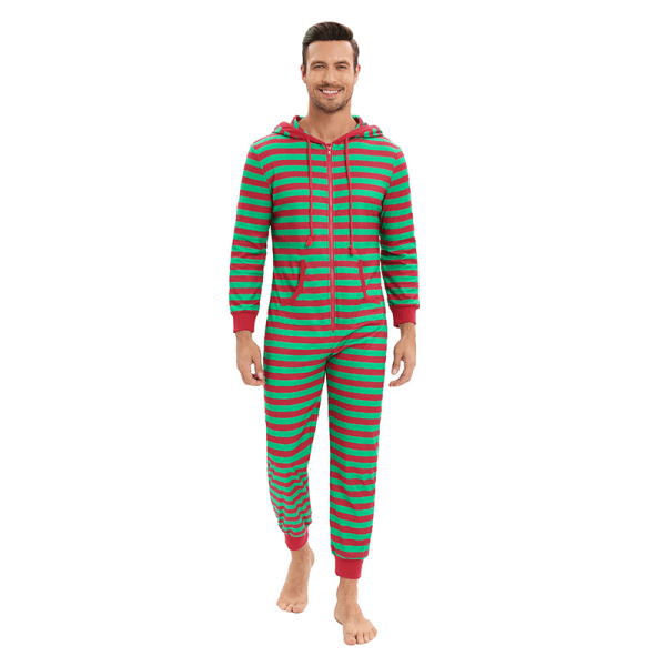 Jule-Onesies til Voksne Onesie Kostume Pyjamas til Kvinder Pyjamas Sæt Men Green XL