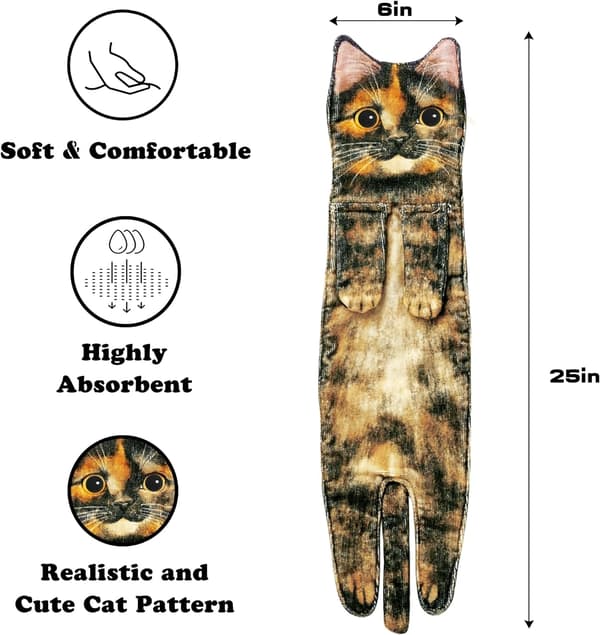 Sjov Kat Håndklæde til Køkken og Badeværelse Tortoiseshell cat