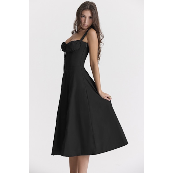 Dam Summer Grimma Smocked Maxiklänning Slit Grimma Klänningar black M