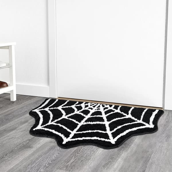 Gotisk Tæppe Edderkoppespind Indendørs Halloween Tæppe Black White 40*60cm