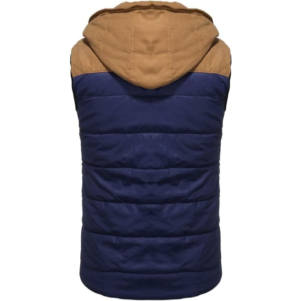 Mænds Dobbelt Lynlås Vest Hoodie, Efterår Vinter Frakke Blue M