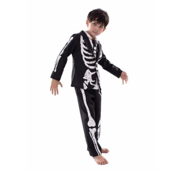 Halloween Skelett Skeleton Kostym För Barn Boy L